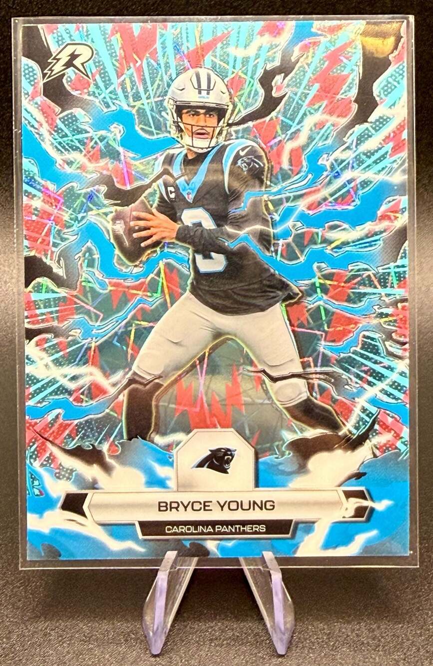 Bryce Young 2025 Topps Resurgence Carolina Panthers Blue & Pink Shock Football